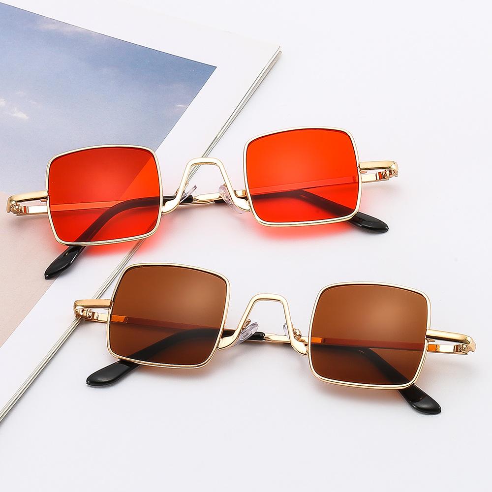 Vintage Square Sunglasses Women Men Retro Brand Mirror Sun Glasses Female Metal Frame Fashion Candy Color  Feminino