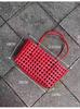 Hand-Woven PVC Shoulder Bag: French-Style Basket for Beach or Market
