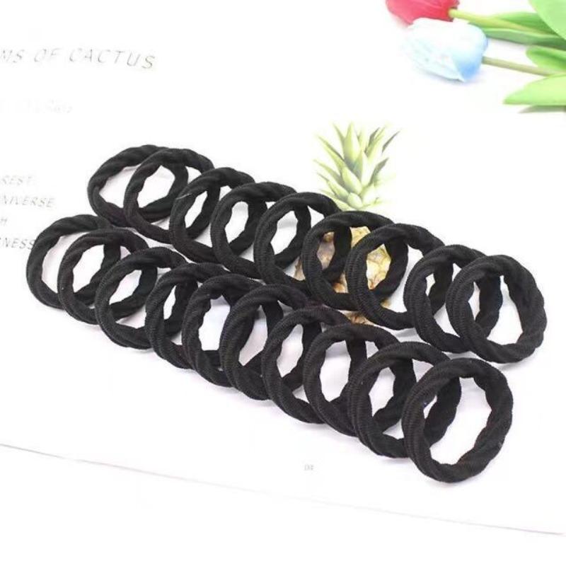

Bold Elastic Hair Band for Simple Hair Styling - Towel Headband Without Seams and No Elastic Cord for Women Striped black 20pcs