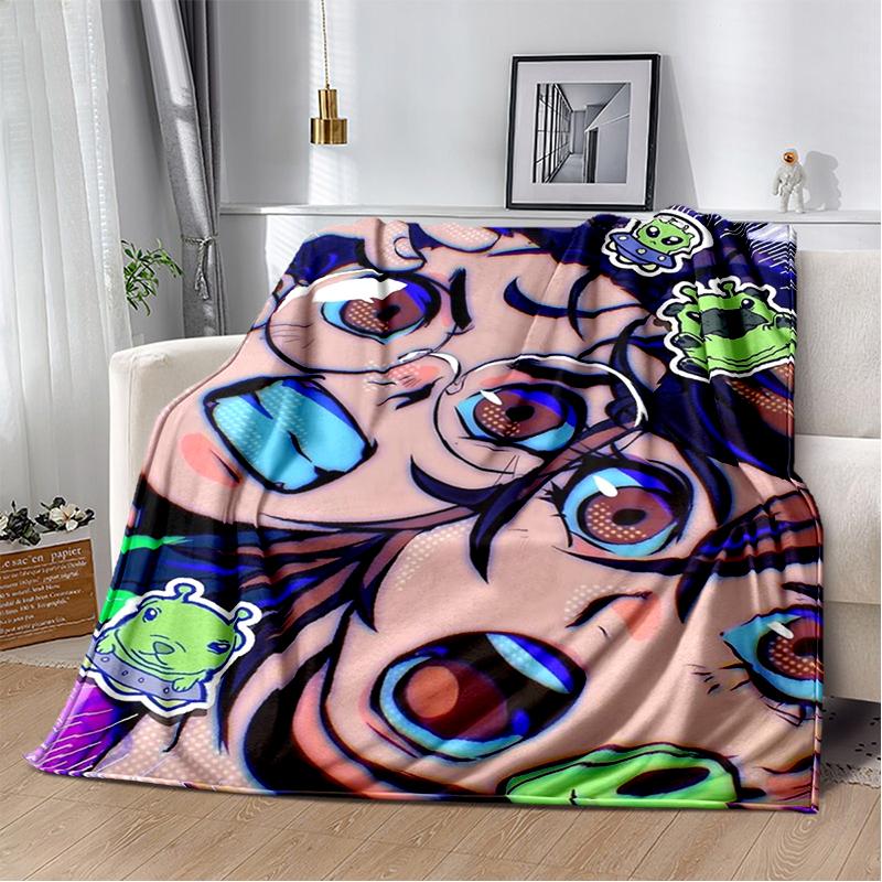 3D DAN DA DAN Anime Cartoon Blanket,Soft Throw Blanket for Home Bedroom Bed Sofa Picnic Travel Office Cover Kids Gift
