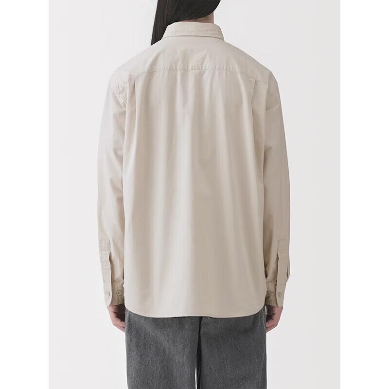 MUJI Men's Washed Broad Fit Long Sleeve Shirt