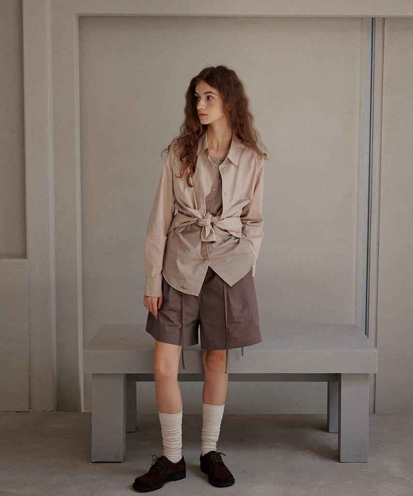 OURO Ruffle String Pants [ Brown ]