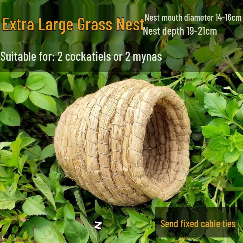 

Солом яне плетене пташине гніздо: Папуга, Хвилястий папуга, Корела, Перепілка Іграшка для сну та гри