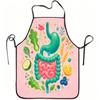 1pc, Healthy Gut Digestive System Fruit And Vegetable Printed Apron, Durable And Easy To Clean, Adjustable Belt, Suitable for Ki