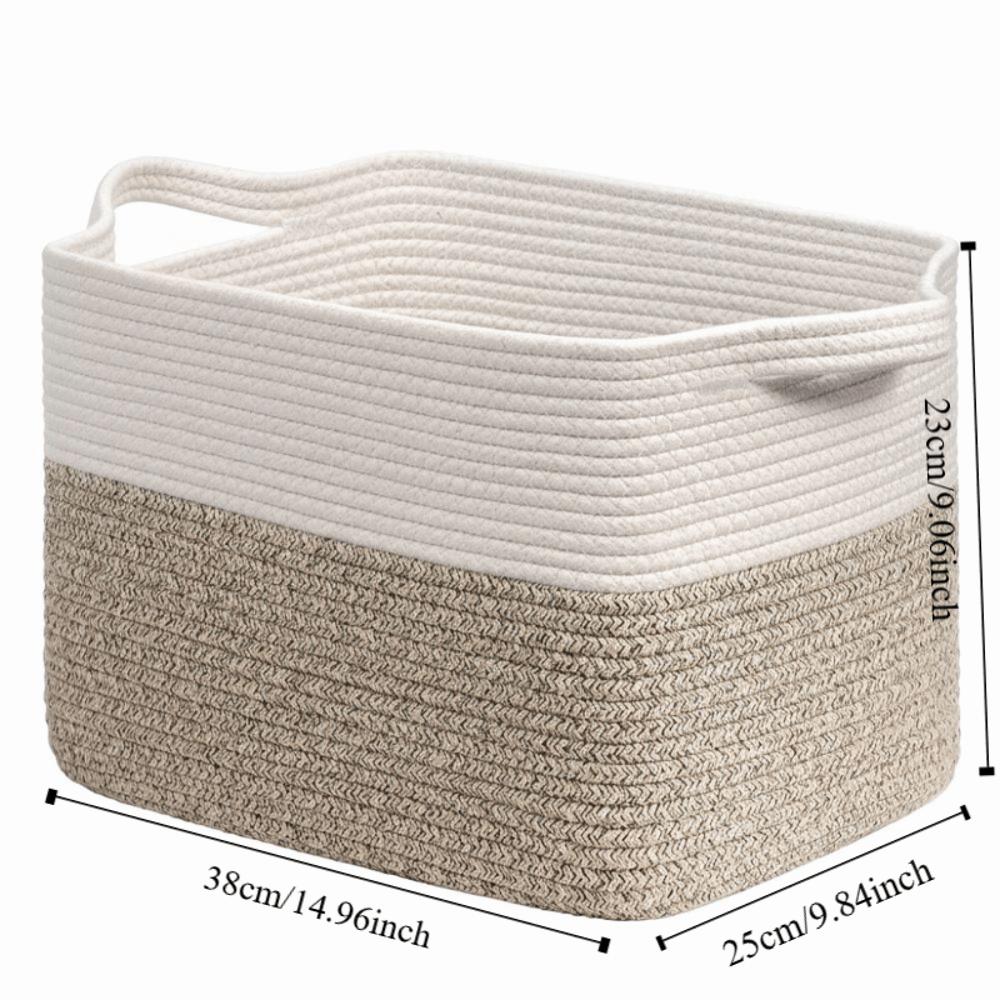 NEW 15x10x9 Inch Cotton Rope Basket Large Capacity 22L Laundry Basket Storage Woven Storage Bin for Living Room