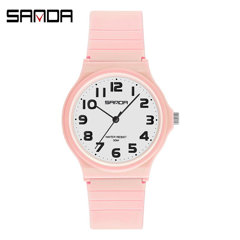 Sanda Fashionable Waterproof Quartz Watch for Students - Ideal for School, Parties, and Exams
