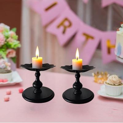 Schwarzer Metallpfeiler Dekorative Kerzenständer Duftkerzenhalter Ständer, Dekorationen Heim Geschenke für Schlafzimmer Wohnzimmer Hochzeit