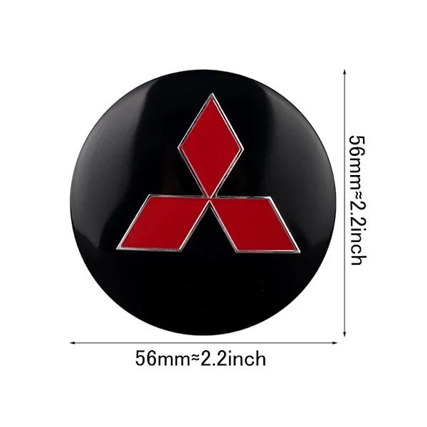 56mm Krytka náboje kola auta Kovové logo Prachotěsná samolepka s logem Pro Mitsubishi Asx Lancer 3 l200 Xpander Pajero 4 Montero V73