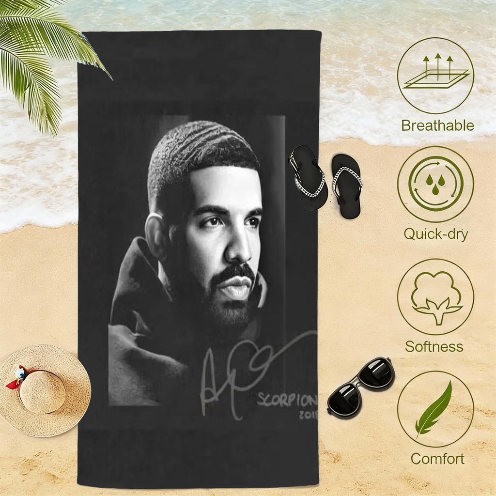 1pc D-Drake Scorpion Hip Hop Rap Beach Towel Microfiber Quick Dry Emo Rap Bath Towel For Pool Beach Travel Rap Fans Gift