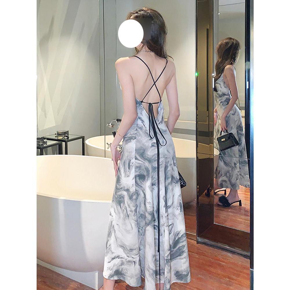 

Винтажное платье-комбинация женское летнее универсальное с новым чувством темперамента на талии шикарная длинная юбка XL- (recommended 110-60kg)