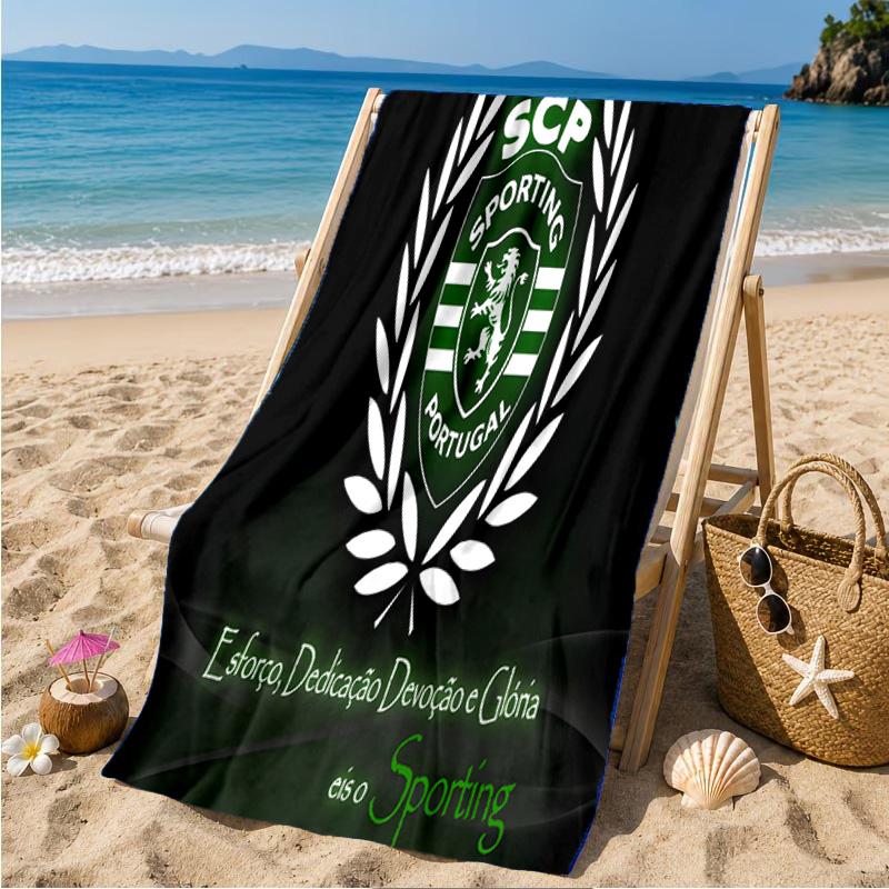 Sporting Portugal Crest Beach Towel Microfiber Beach Towel, Lightweight and Quick-Dry, for Summer Travel, Swimming Pool Fan Birthday Gift