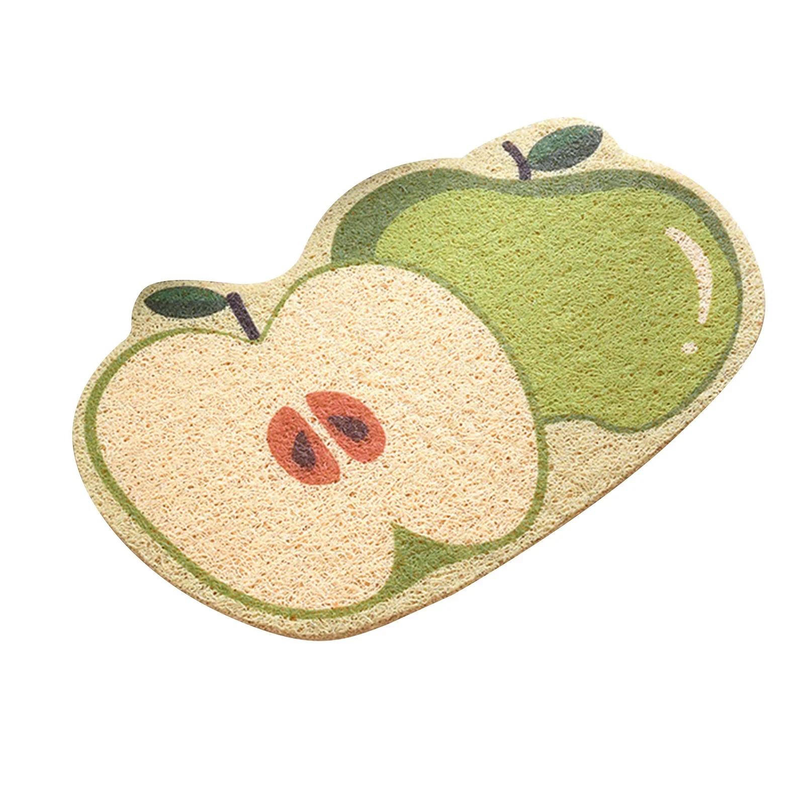 

Cat Litter Mat Fruit Shape Skid Resistance Flexible Easy To Clean Pet Food Catching Placemat For Pet Cat