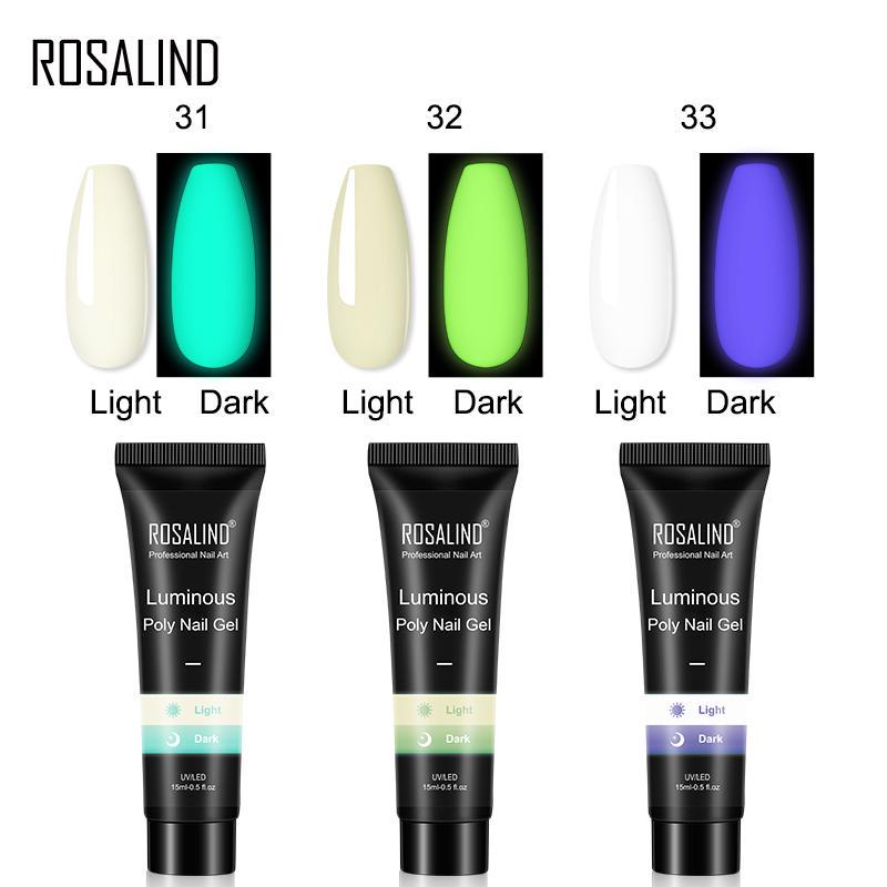 ROSALIND 15ml Luminous Poly Nail Gel 3 Colors Quick Builder Extension