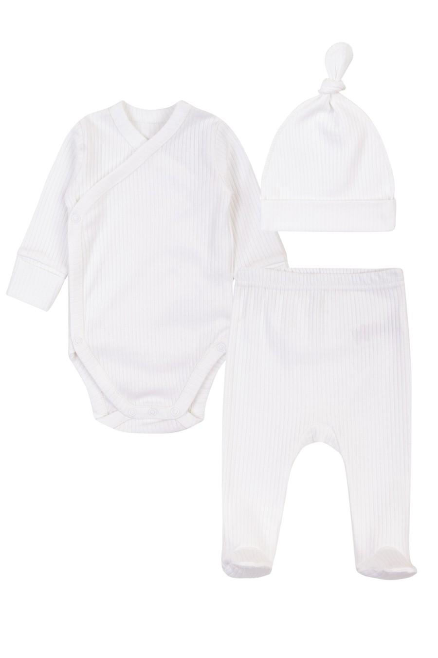 

комплект: боді, повзунки та шапочка KRAKO (93938) 50-56(cm) білий