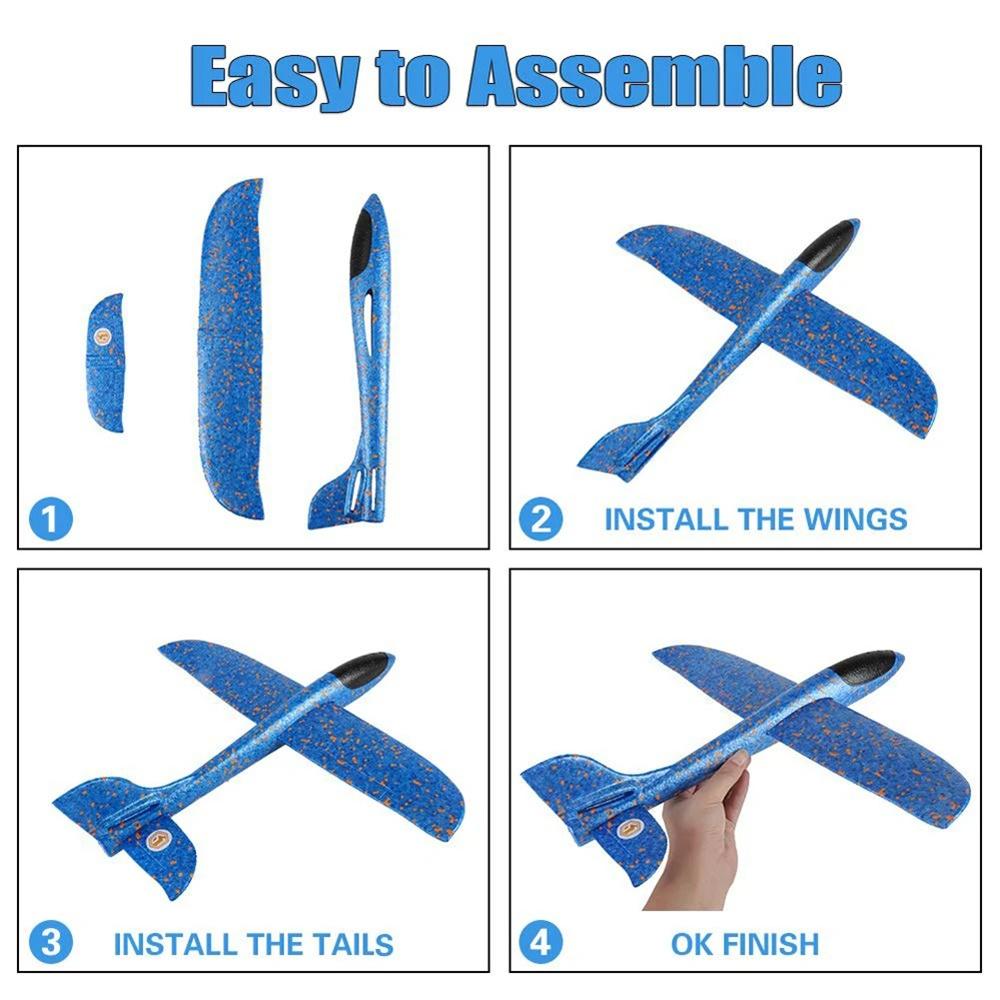 1PC Large Foam Plane Glider Hand Throw Airplane EPP Light Up Flight Glider Outdoor Flying Toy Gifts for Children Boys Girls