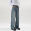 New Spring and Autumn Style Retro Loose A-line Straight Jeans Men and Women Trousers