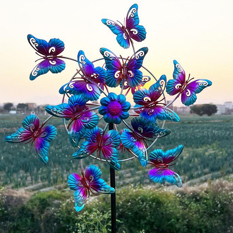 Wind Spinners Outdoor Garden Wind Spinners Pinwheel Decor Sculpture Butterfly Design Chimes With Stake For Porch Decorations United States