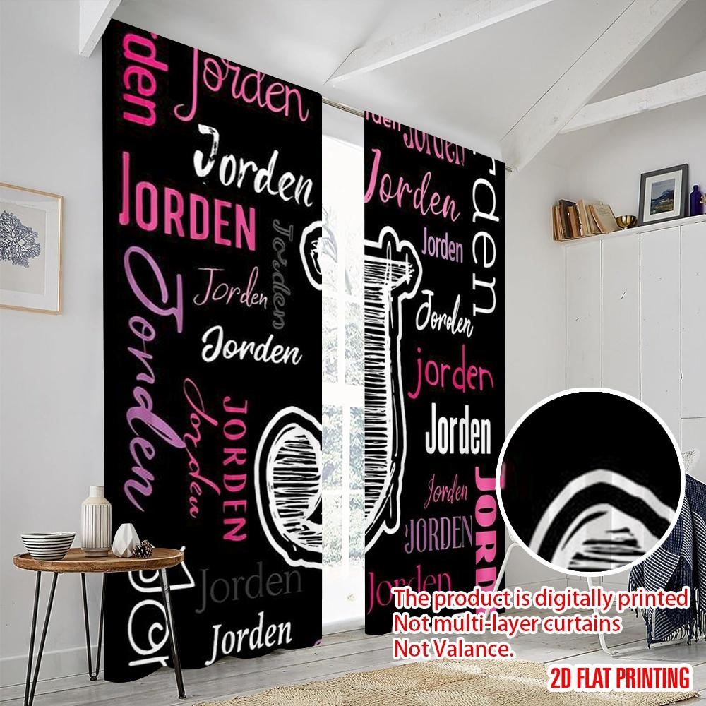 2 Stück, 2D-Flachdruck Vorhänge&Fensterdekoration Jorden Collage(1) Vielseitiger Polyesterstoff (ohne Stange) Innendekoration
