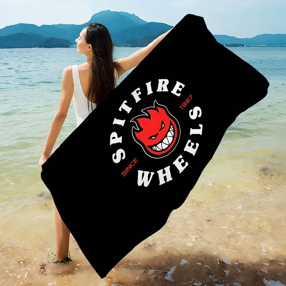 S-Spit F-Fires Logo Coperta in Microfibra Asciugatura Rapida Teli da Spiaggia Stampa Sovradimensionata Super Assorbente Coperta Asciugamano per Piscina