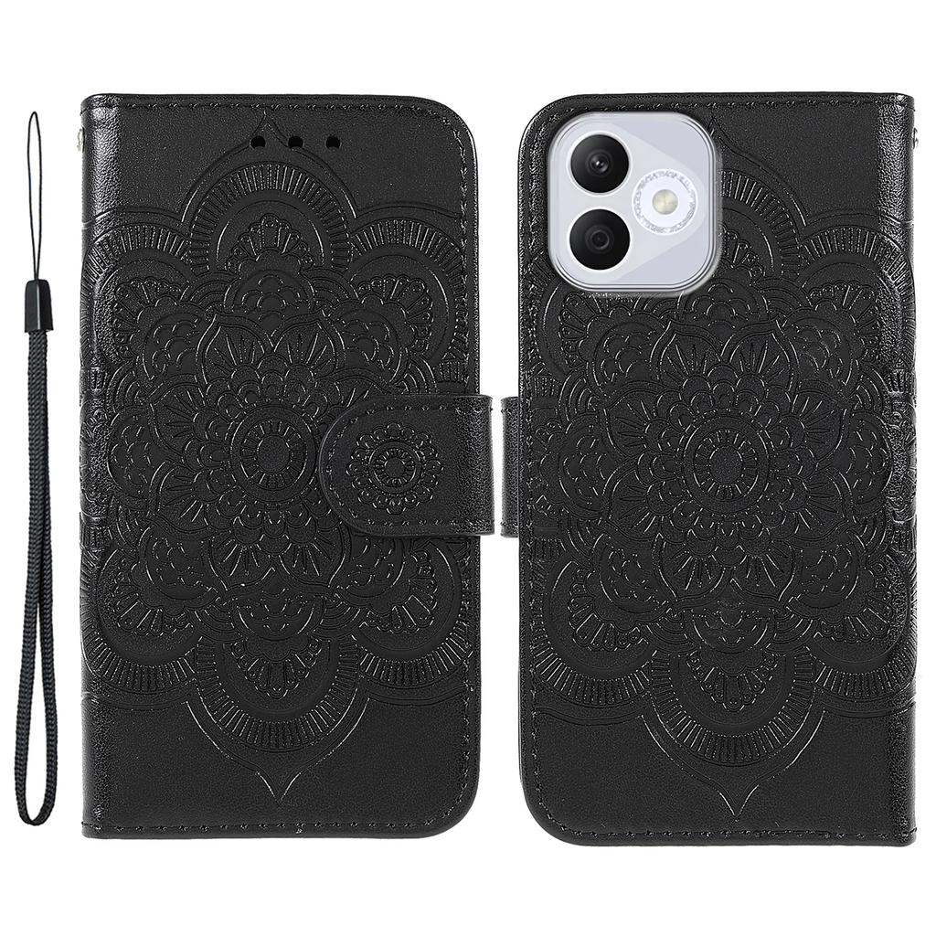 For Honor 400 Lite Case PU Leather Mandala Imprinted Design Wallet Phone Cover