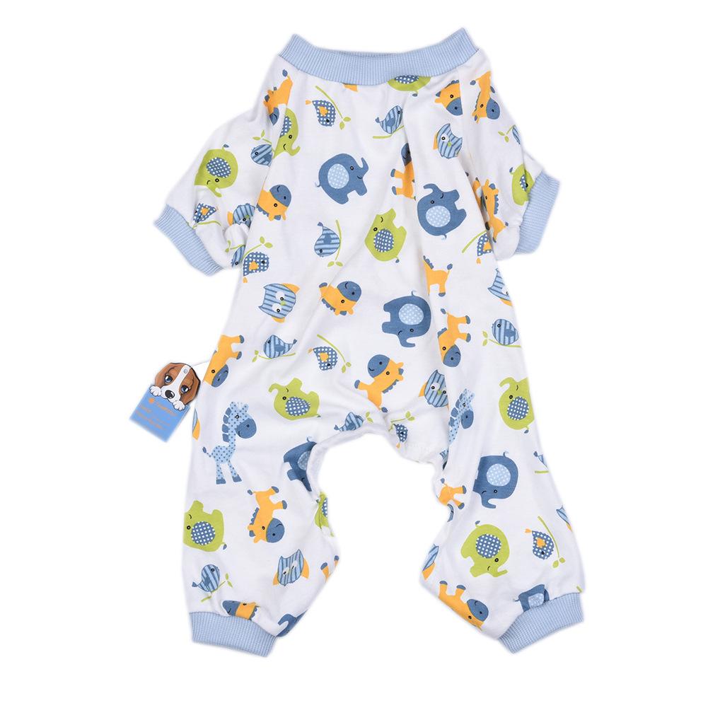 Pet clothes pajamas with elastic washable wear-resistant cotton pajamas dog clothing puppy home