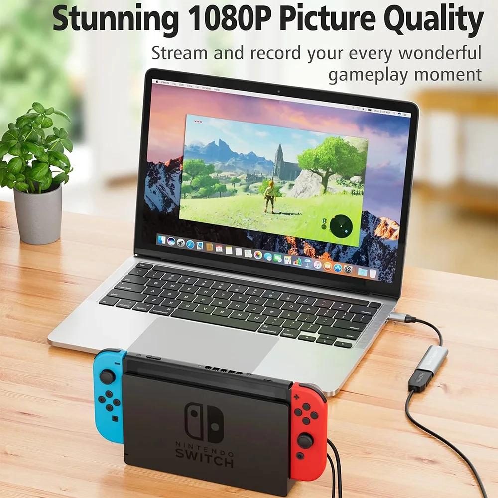 USB 3.0 HD 4K HDMI Video Capture Card HDMI to USB Type-C Video Grabber Record Box for PS4 Game DVD Camcorder Camera Recording Live