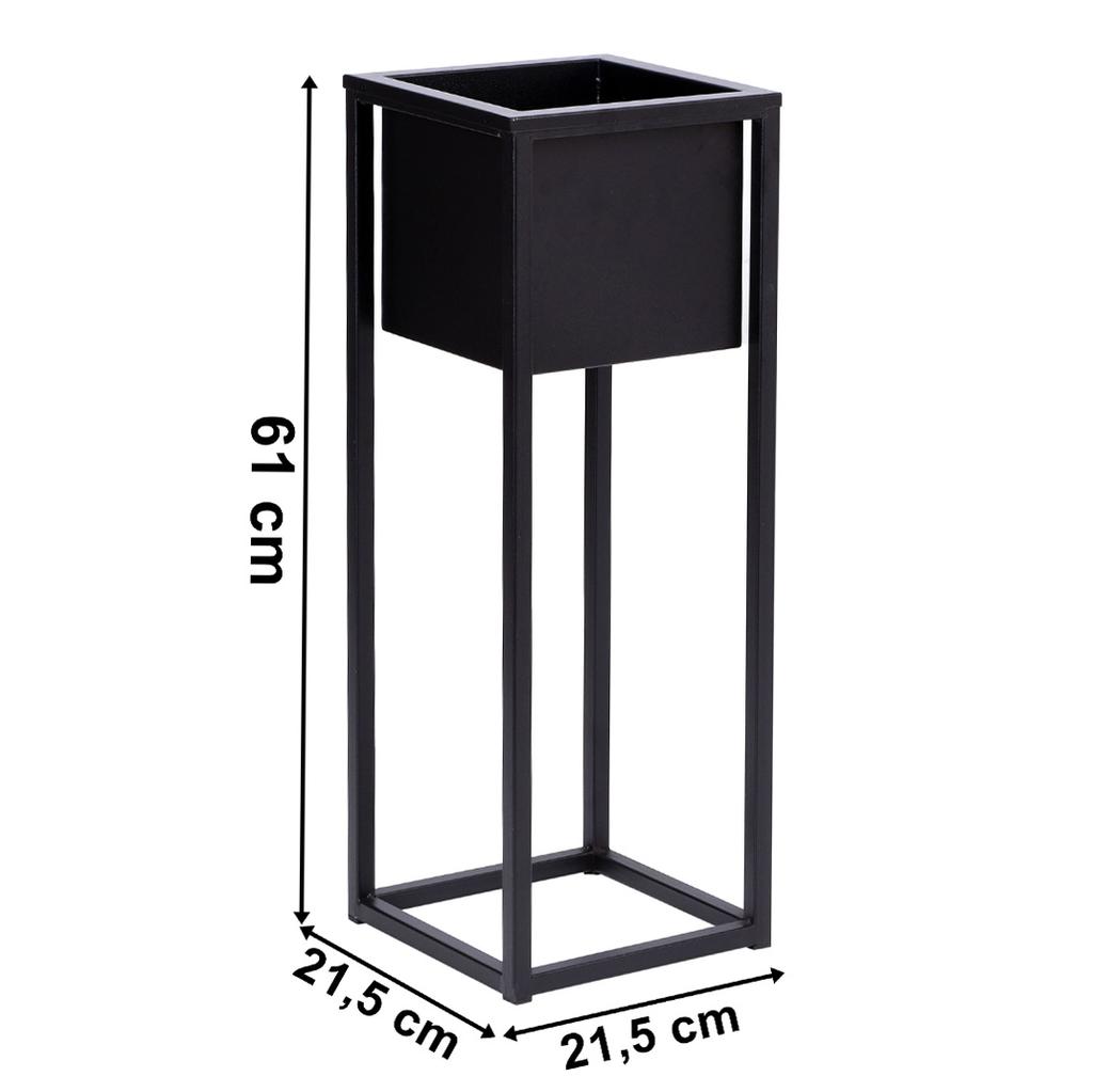 Kwietnik Loftowy Concove 60 Cm Czarny
