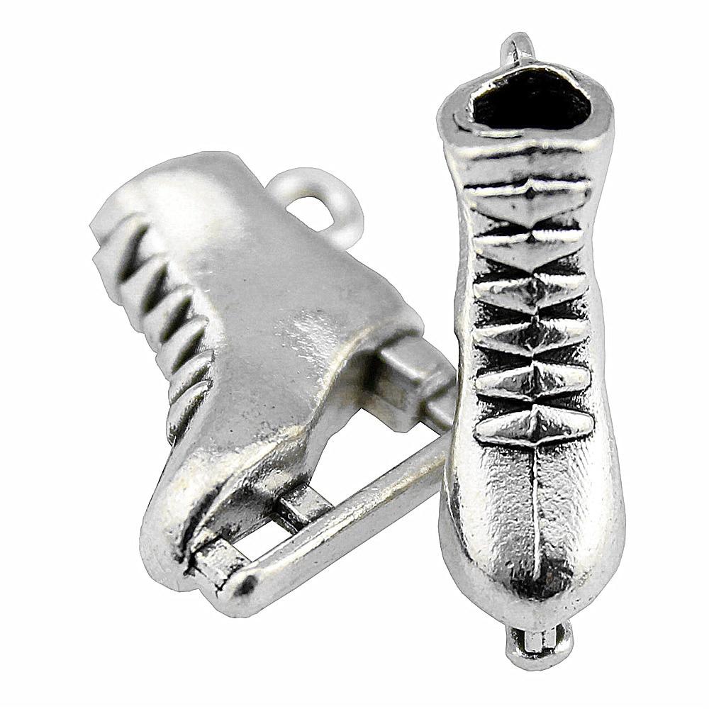 

Античный серебряный цвет, 4 шт., бренд: WYISYWG Коньки-подвески Детские украшения 21x18x6 мм