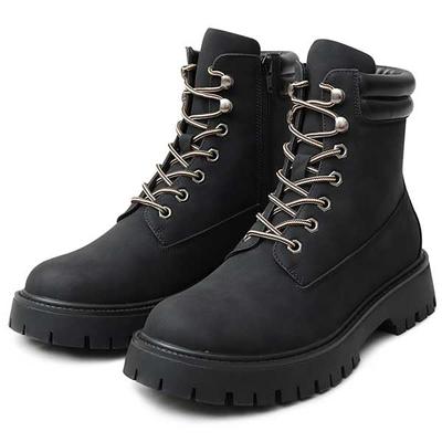 Boots Short Boots Boots Mountain Boots Synthetic Leather Faux Leather Work Boots Japanese Shoe Size [Grabera] Men's Men's Lace-up (Black, Dimensions,
