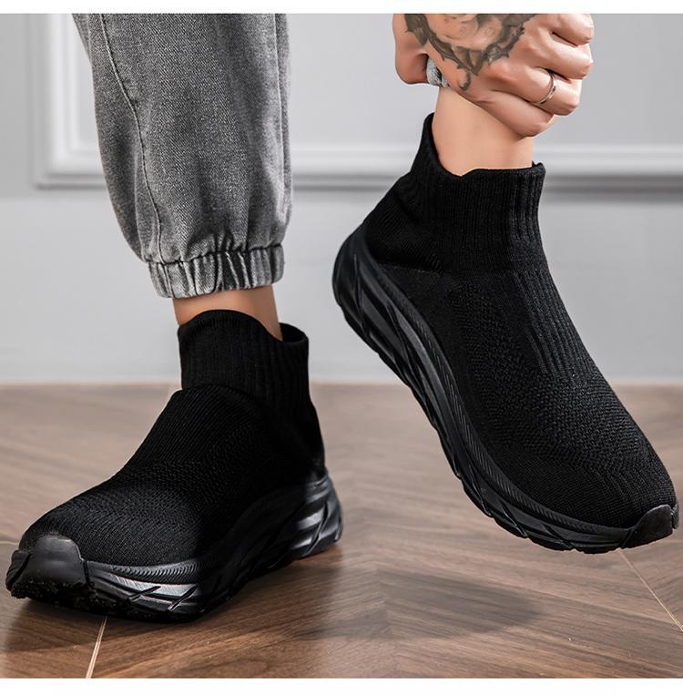 Scarpe casual tipo calzino da donna 2025 senza lacci, con rialzo e suola spessa