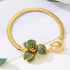 Gold Oil-Dripped Flower Pendant Anklet 3D Charm Beach Anklet Foot Chain Jewelry  for Foot Jewelry