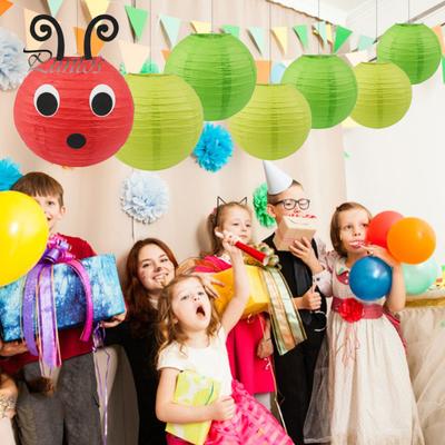 Lanterne di Carta Caterpillar Lanterne da Appendere al Soffitto Decorazione con Occhi Bocca per Decorazioni per Feste di Compleanno per Aula Scolastica