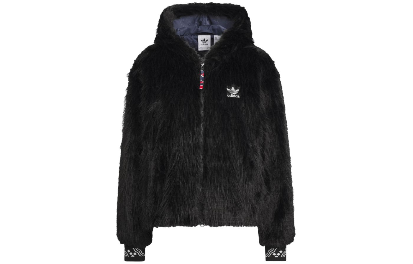 Adidas Originals x FEIFEI RUAN FUR Velvet feel Coat Women s Black IX4226 M
