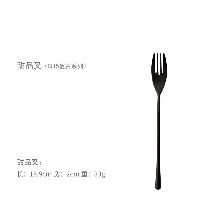 Japanese Retro Black Cutlery Set 304 Stainless Steel Western Steak Knife Fork Spoon Set Coffee Spoon Desser Fork Fruit