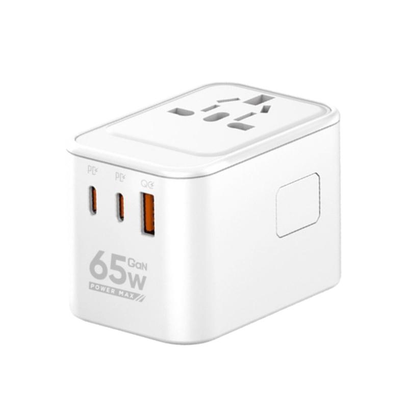 45W 65W Worldwide Travel Plugs Adapter Supports Over 300 Countries with Two USB C and USB A Port