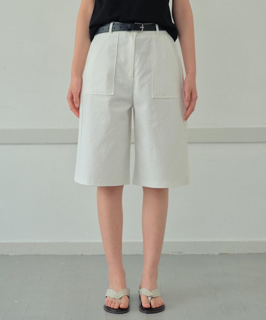 Wednesday Oasis For Woman Out Pocket Bermuda Pants_Ivory(W26Pt09)