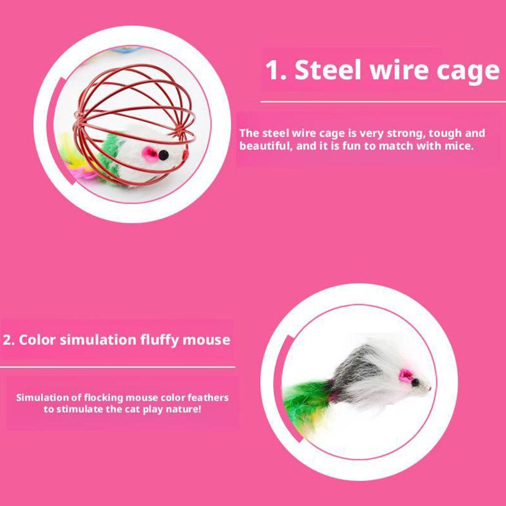 2PCS Hot cage rat happy cat toy plush simulation color mouse fun cat ball fun cat fun fun pet supplies