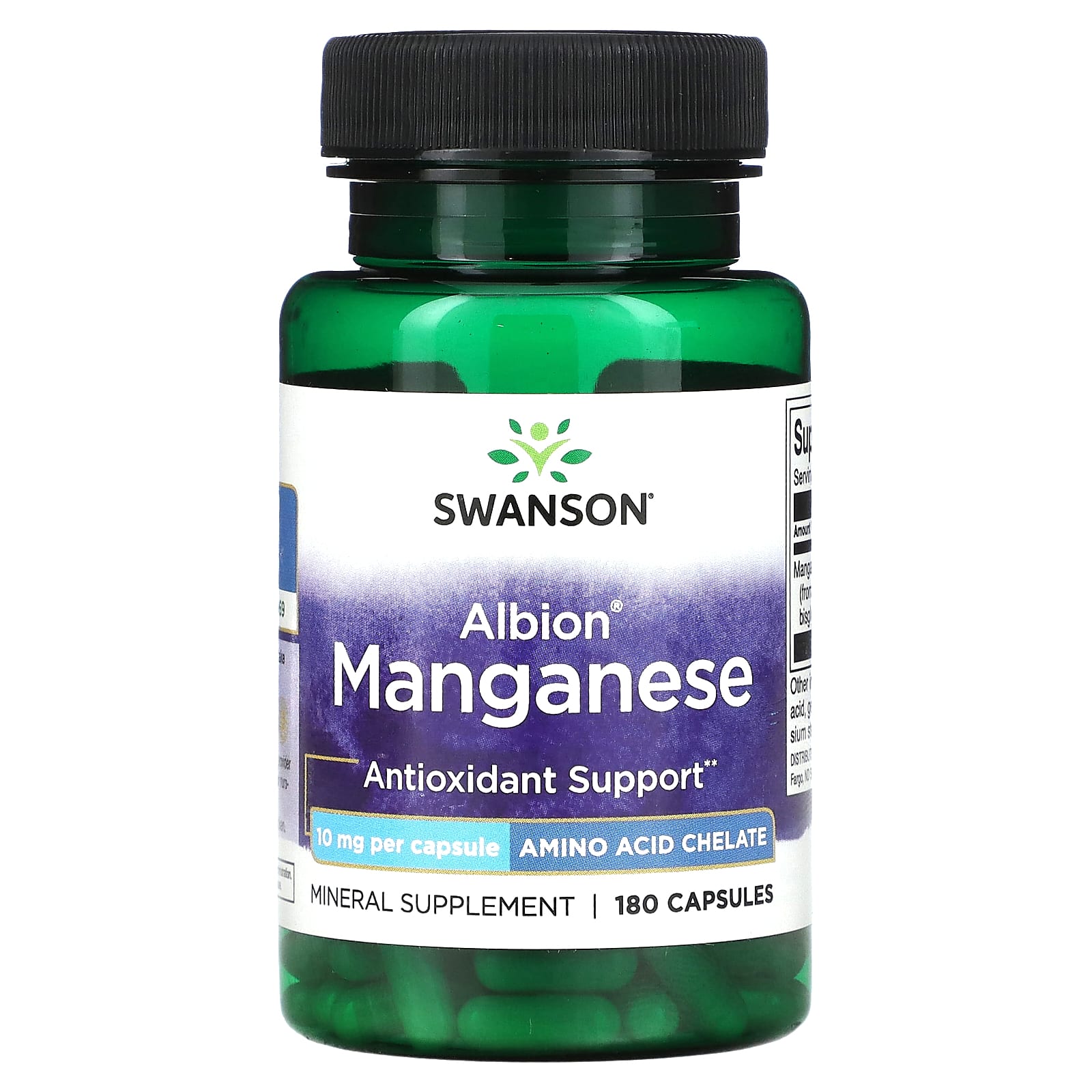 

Albion Manganese, 10Mg, 180 Capsules