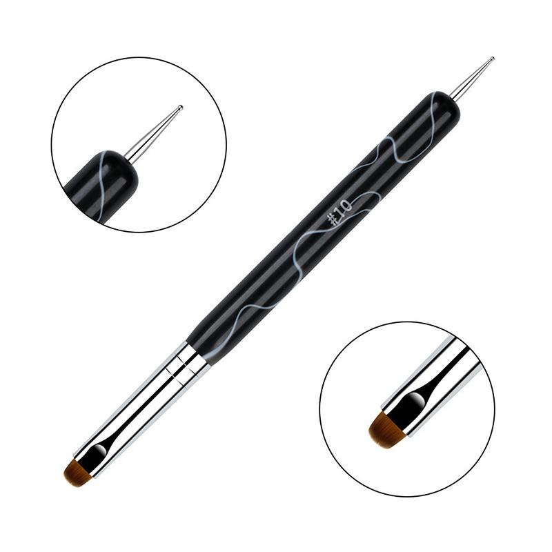 3Pcs 2 In1 Dual End Nail Art Brush Dotting Pen Manicure Tool For Gel Acrylic Nail Art Painting Dotting Tools Extension Gel Brush