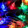 1pc Transparent Spider 20LED String Lights Battery Powered Outdoor Hanging Lights For Haunted House Window Halloween Decoration