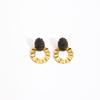 Court Style Diamond-Set Pleated Round Earrings Retro Exaggerated Temperament Light Luxury High-End Earrings Women