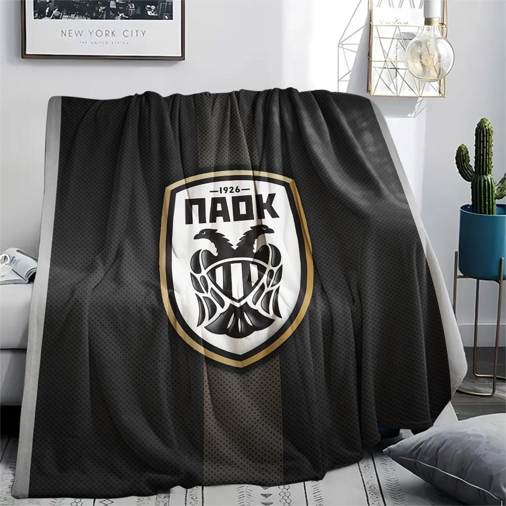 PAOK FC, vzorová flanelová deka, vysoká kvalita, pohodlná pro všechna roční období, domácí dekorace, teplo a pohodlí, ideální jako dárek.