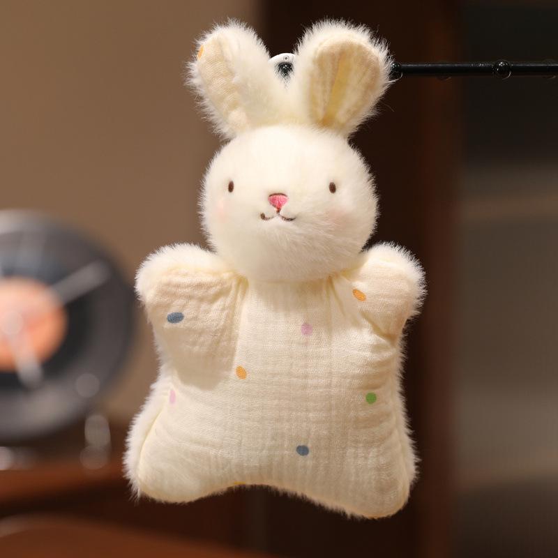 Cute Panda, Koala, and Rabbit Plush Finger Puppet and Blanket Toy with Capybara Pendant 15cm