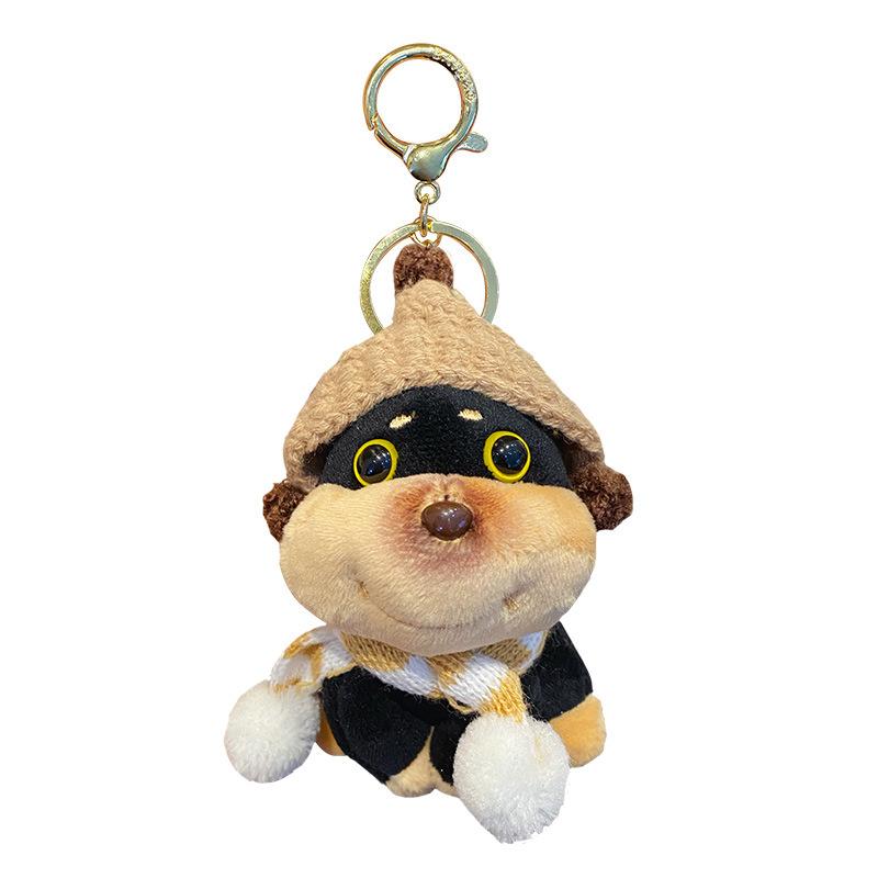 Original DIY Bee Puppy Plush Doll Keychain Chain Girl Cute Exquisite Doll Bag Pendant