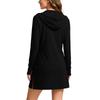 Women Hooded Loose Fit Sun Cardigan Long Sleeve Lightweight Casual Outerwear with Zipper Front Pockets for Daily Wear
