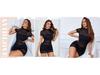Sexy Hoge Hals Mesh Patchwork Slim Fit Jurk met Taille-Cinchende Geplooide Ontwerp