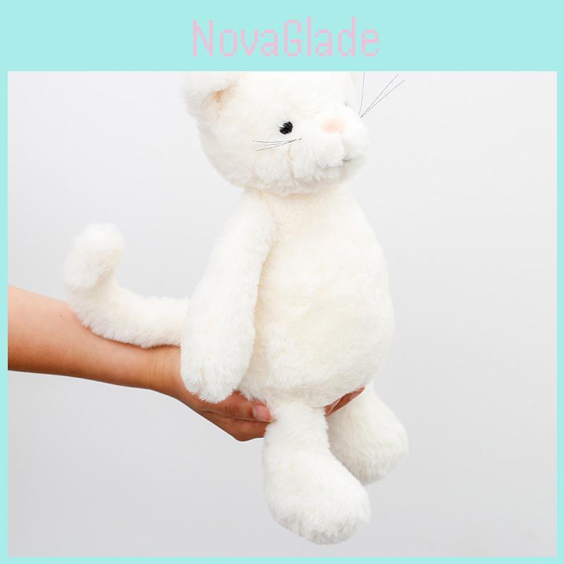 Cute White Cat Plush Toy With Pp Cotton Filling For Kids Gift And Comfort