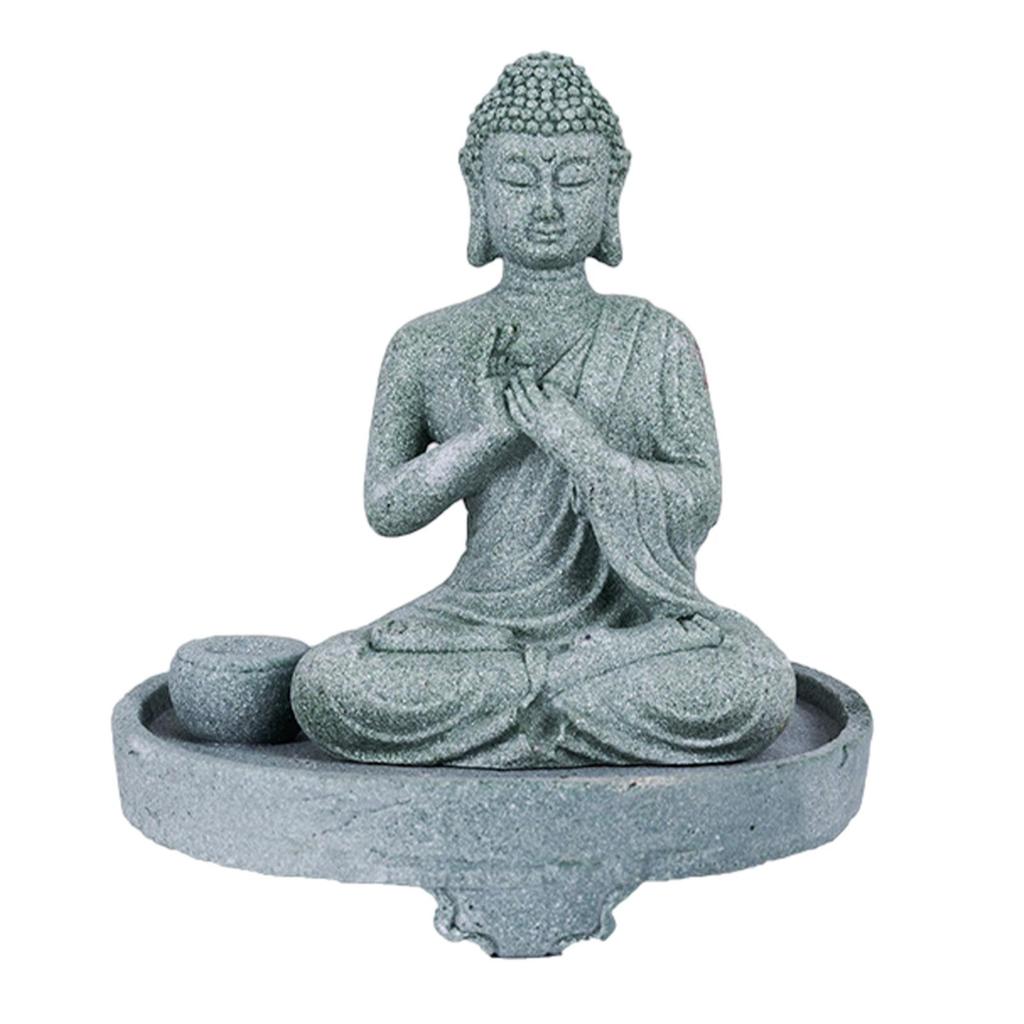 Buddha Incense Holder Figurine Zen Stand Craft Ornament for Shelf Tabletop Living