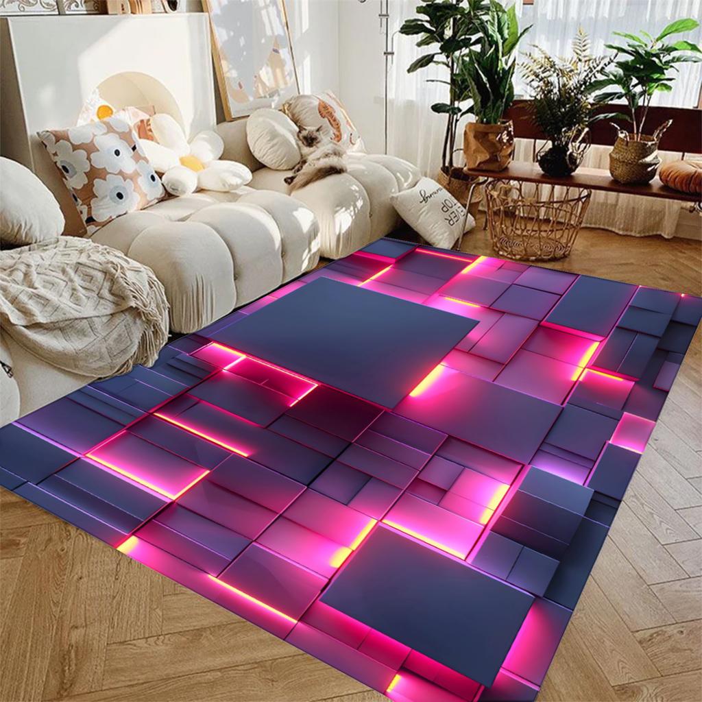 3D Visual Geometry Art Carpet Soft Flannel Rug Washable And Anti-Slip Personalized Gifts Birthday Gifts Home Decor Carpets