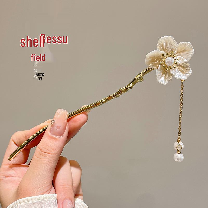 Ancient Chinese-Style Hanfu Hair Accessories: Elegant Updo Hairpins with Tassels for Women